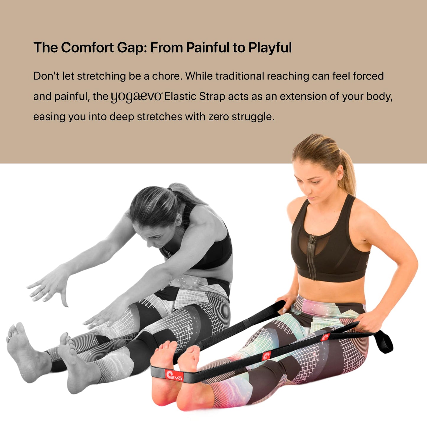 Stretching Strap with Loops for Physical Therapy | Physical Therapy Equipment | Yoga Strap for Stretching with Loops | Leg Stretcher | Workout Stretch Straps | Exercise straps | PT equipment | Black