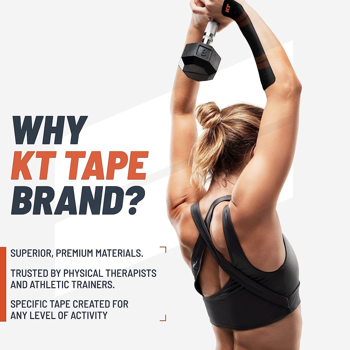 KT Tape, Pro Synthetic Kinesiology Athletic Tape, 150 Count, 10" Precut Strips, Laser Blue
