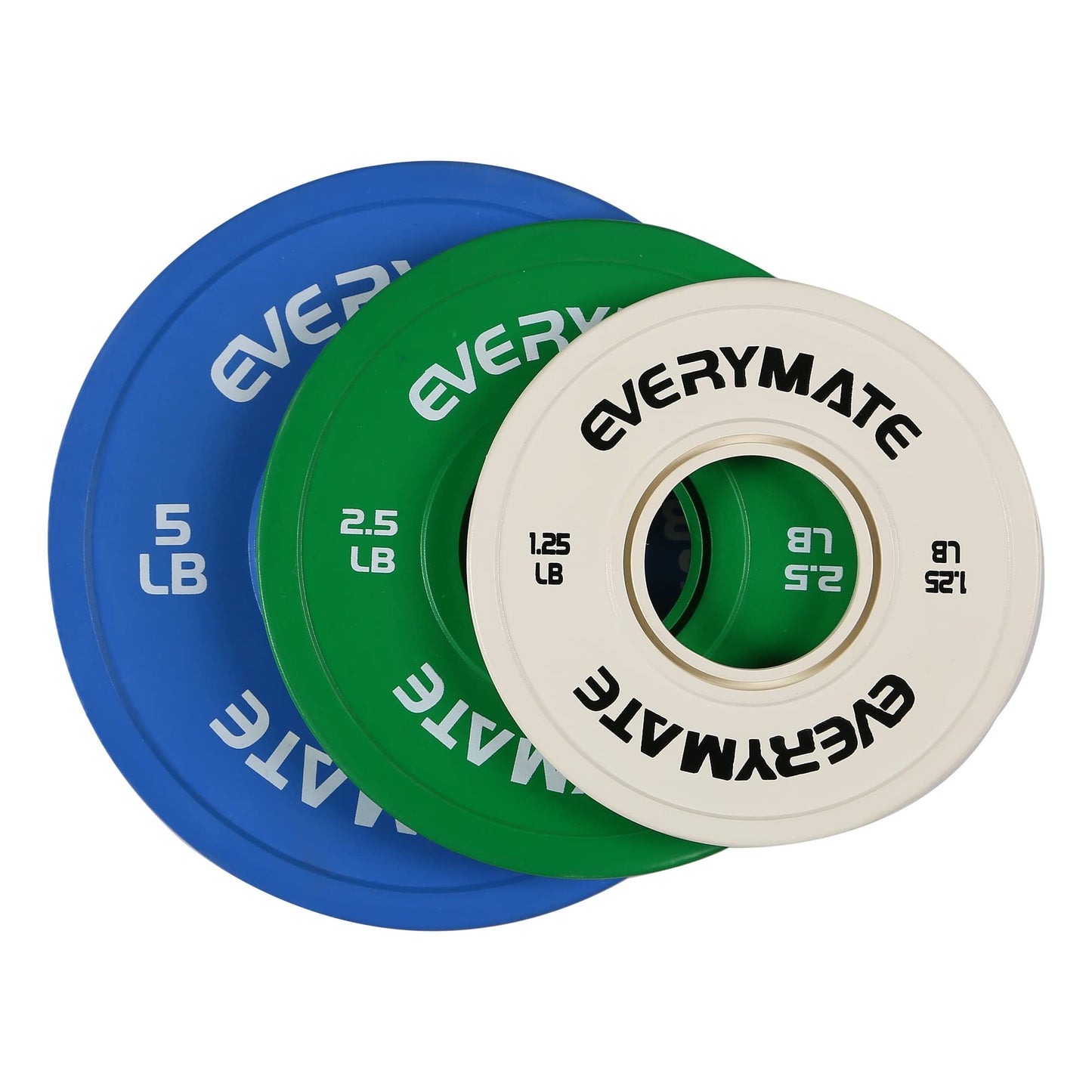 EVERYMATE Change Weight Plates Set 1.25LB, 2.5LB, 5LB, 17.5LB Fractional Bumper Plate for Cross Training and Olympic Weightlifting