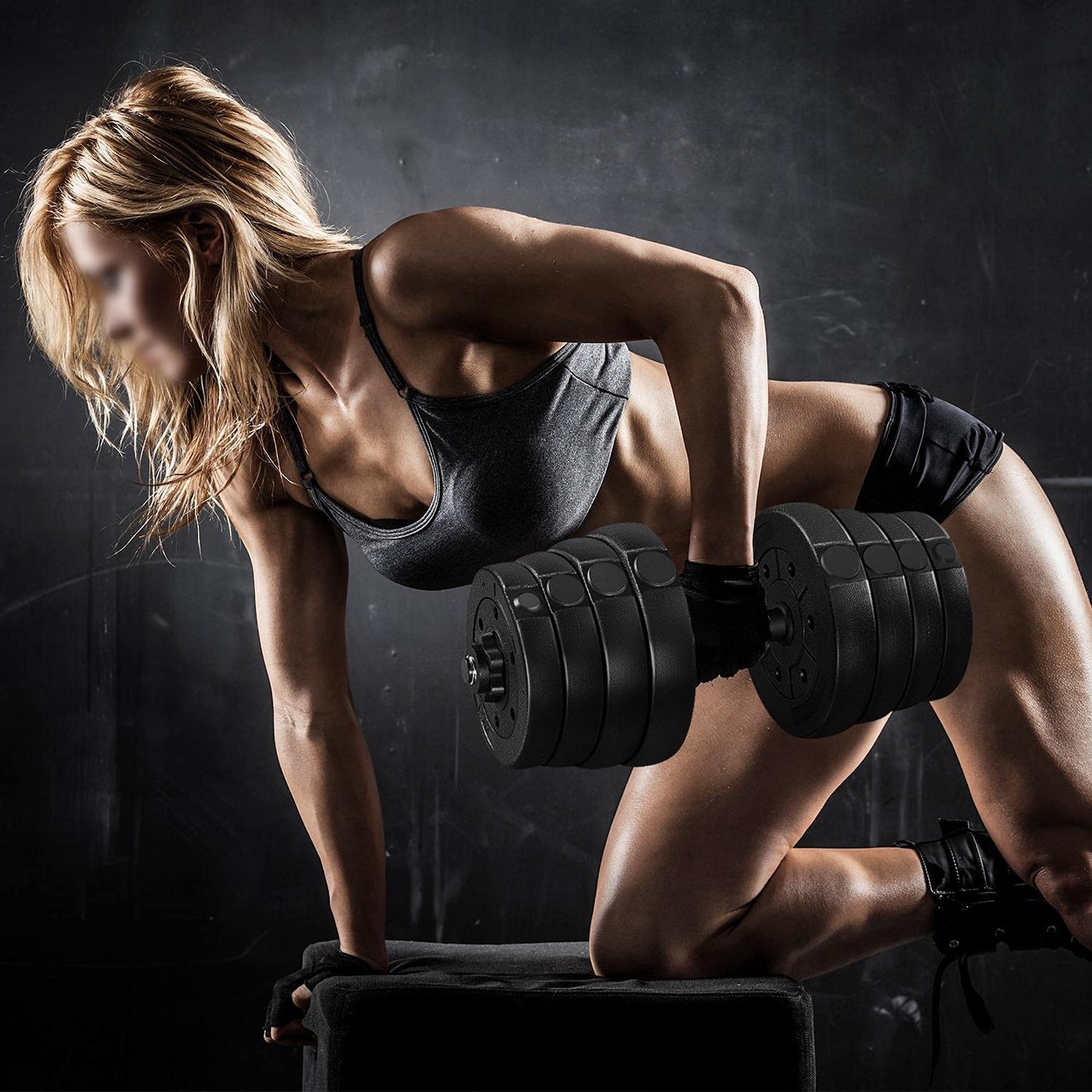 Yaheetech Adjustable Dumbbells Weight Set - 66LB Dumbbell Weights Exercise & Fitness Equipment w/ 4 Spinlock Collars & 2 Connector Options for Women & Men Gym Home Strength Bodybuilding Training