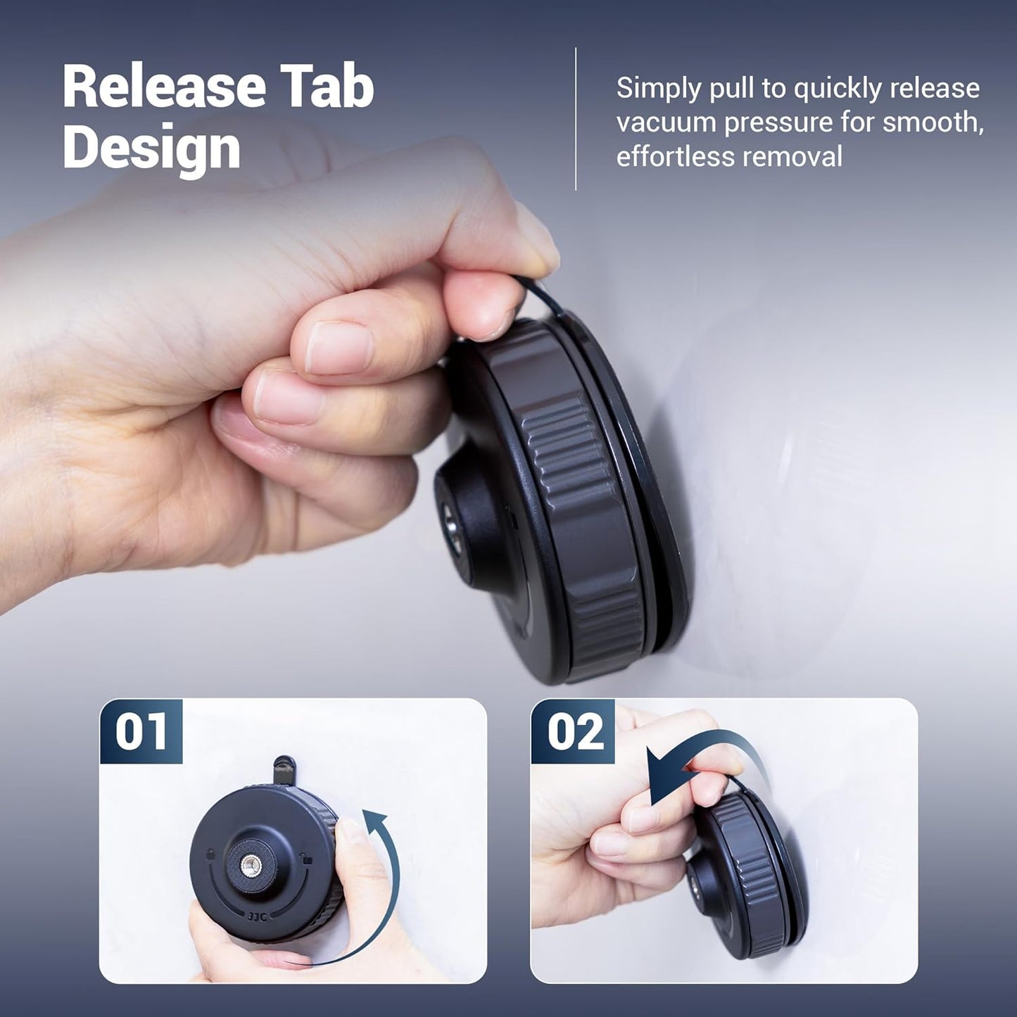 JJC 1/4" 4/3, 6/5 Pro/4, 13, Insta360 X5 Portable Camera Suction Cup Mount with Female Hole, Twist-Lock Vacuum Suction
