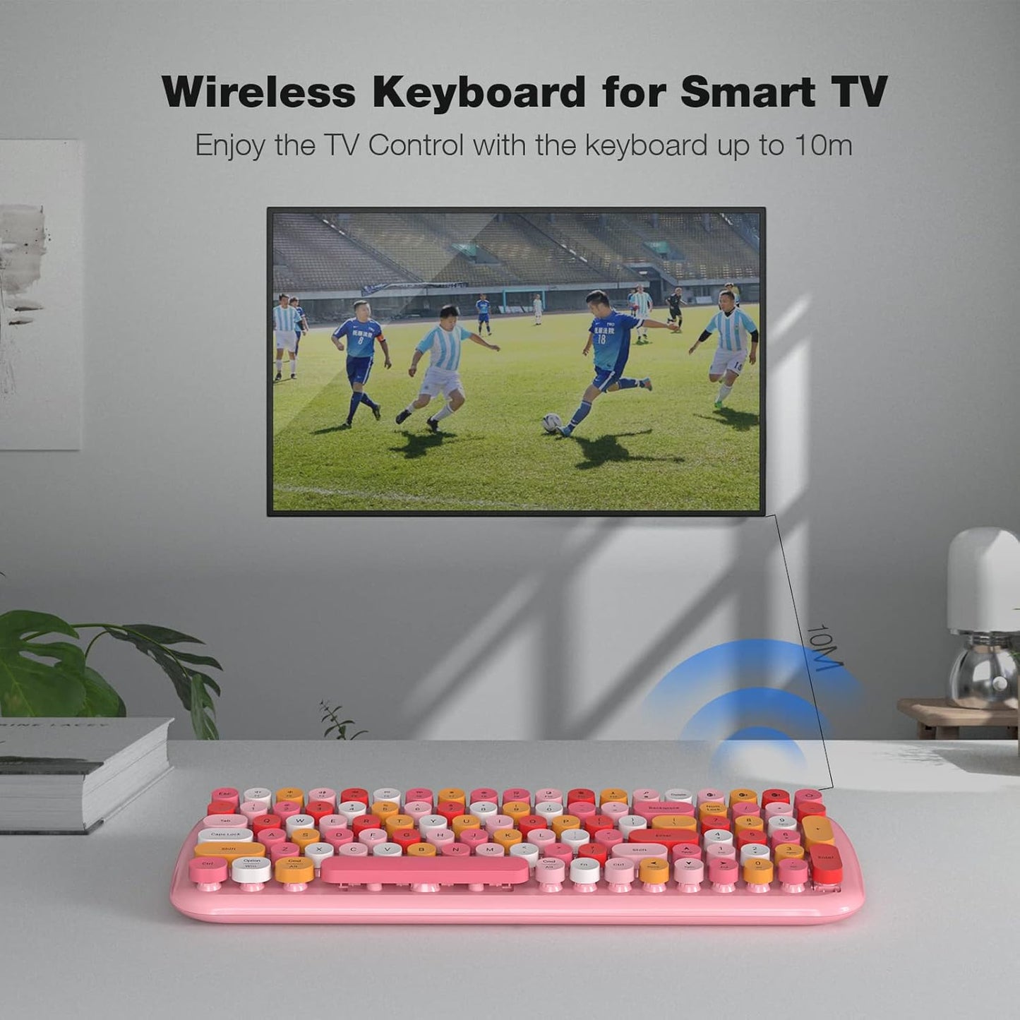 MOFII Wireless Keyboard and Mouse Combo, Full-Size Retro Typewriter-Style Wireless Keyboard with Optical Mouse