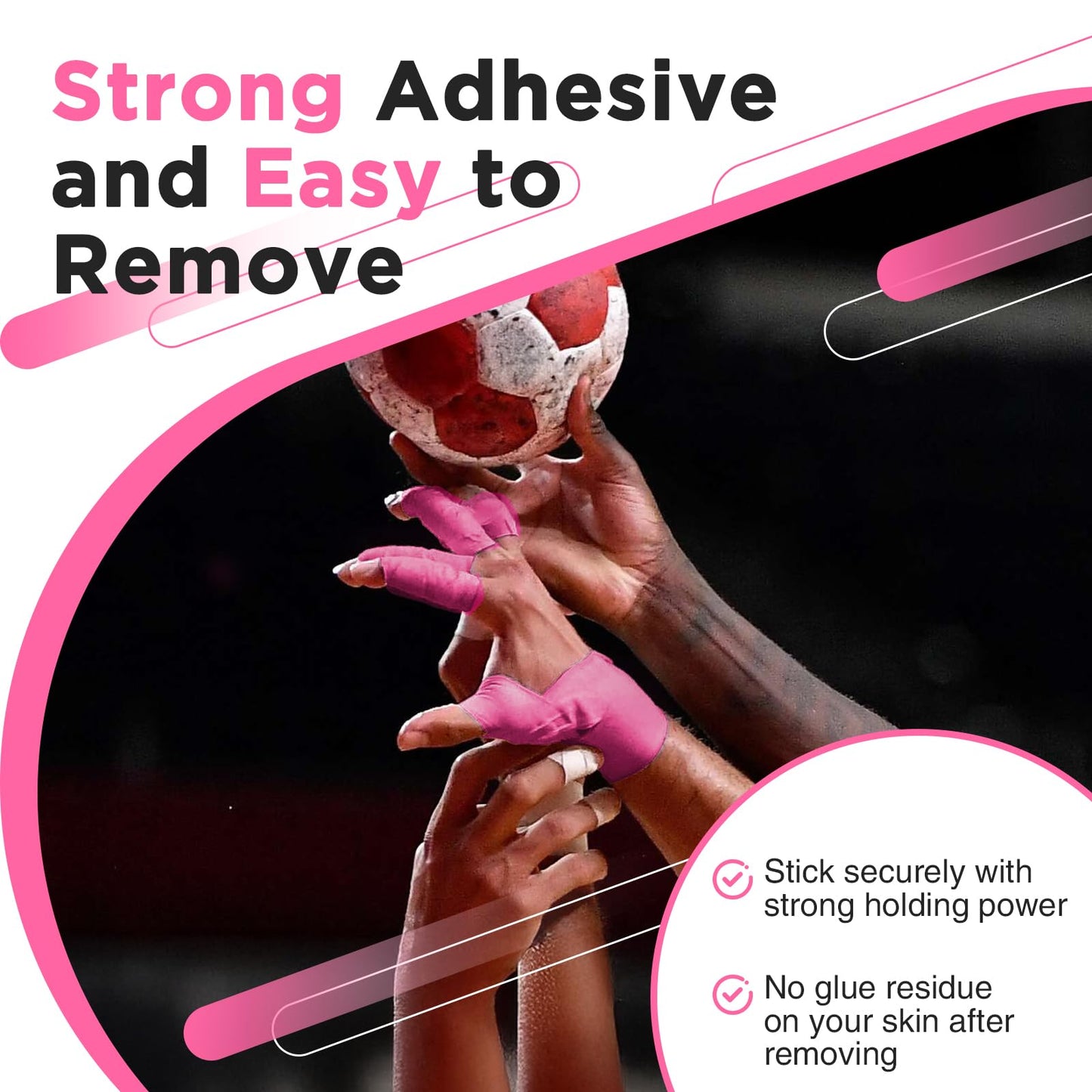 OK TAPE Athletic Sports Tape（4 Packs) Pink- 32.8ft Per Roll Athletic Tape for Injuries,Strong Stick No Residue Athlete & Sport Trainers First Aid Injury Wrap, Hockey Stick