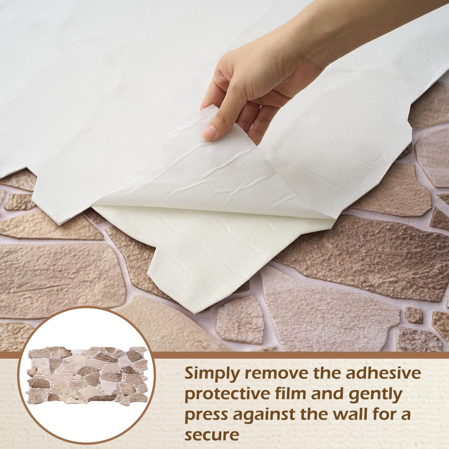 12 Pack 38.6" x 18.9" Peel and Stick 3D Faux Stone Wall Panels PVC Lightweight Decorative Wall Tiles for Interior Accent Walls Living Room TV Background Fireplace Surround-Covers 55.6 Sq ft (5.16m2)