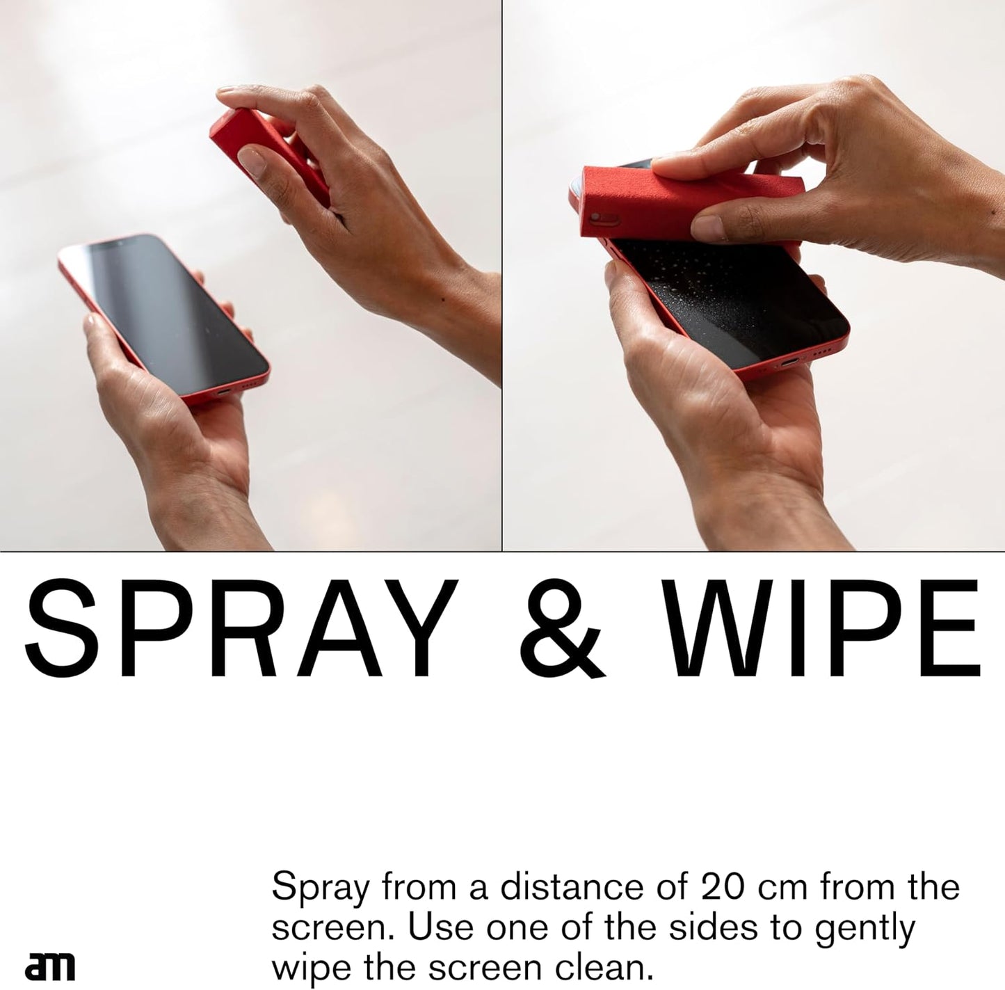 3 Pack, am Screen Cleaner Mist Spray with Microfiber Cloth Around Alcohol-Free, Streak-Free Screen Cleaning Kit