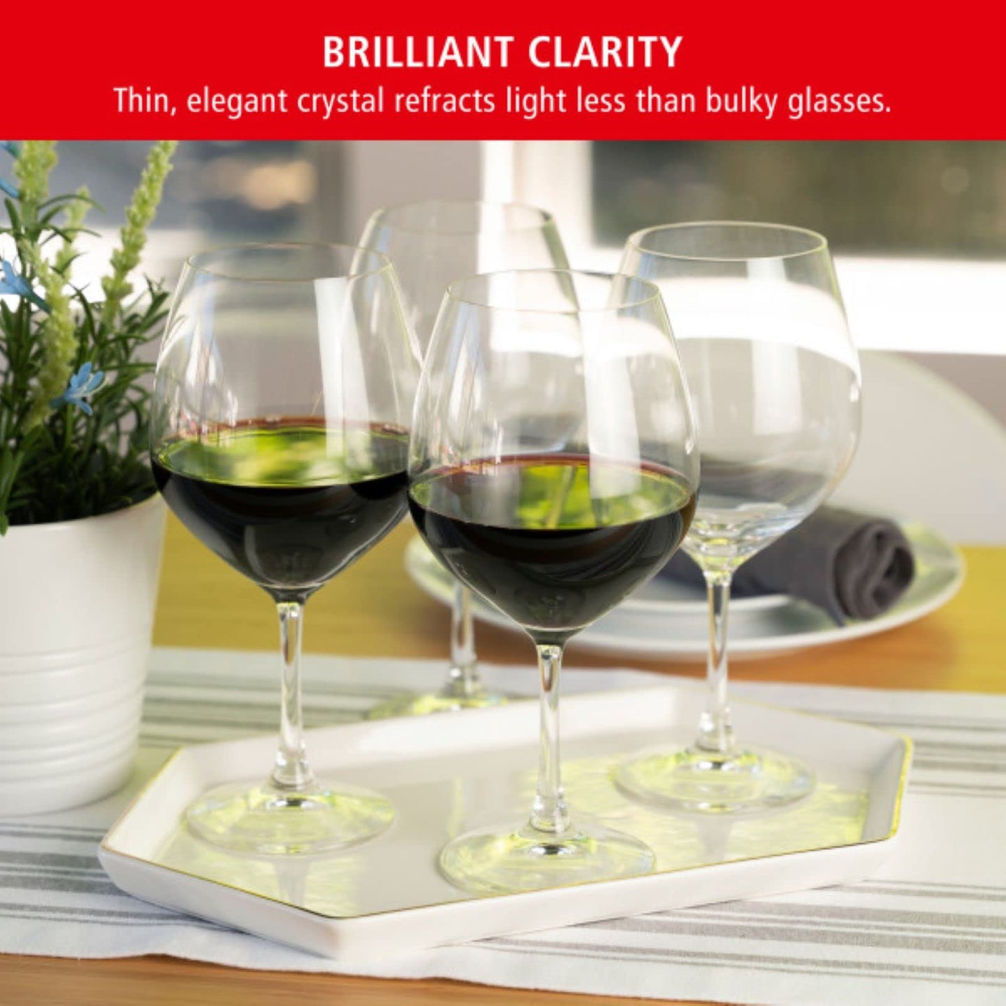 Spiegelau Vino Grande Burgundy Wine Glasses, Large Crystal Clear Red Wine Glasses for Pinot Noir, Elegant Glassware, Wedding Gifts, Birthday Gifts for Women and Men, Home Bar, 25 oz, Set of 4