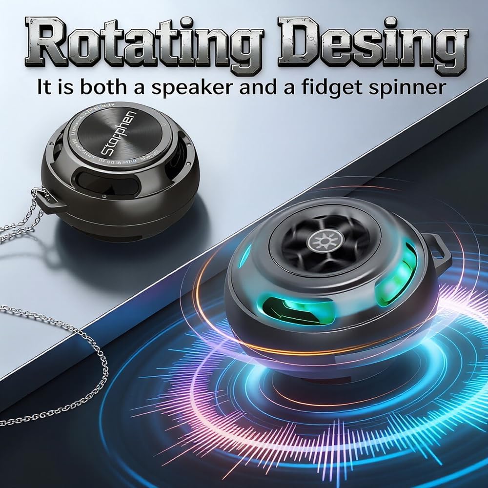Starphen 2026 6.0 Speaker with Fidget Spinner , New Bluetooth Fidget Toys for Adults Men, Metal Spinning Speaker