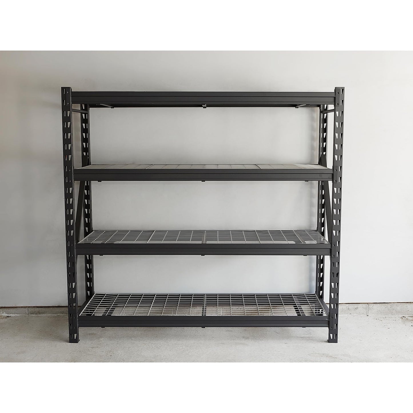 Ironton 4-Tier Industrial Steel Shelving Unit, 8,000-Pound Load Capacity, Garage Storage Rack, 77" W x 24" D x 72" H