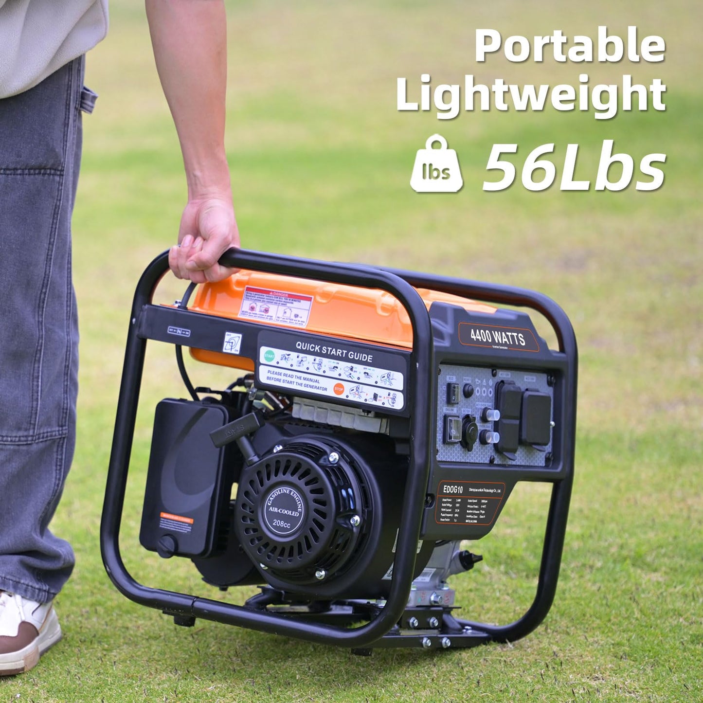 Oxseryn 4400-Watts Inverter Generator, Open Frame Generator Gas Powered, Emergency Home Backup, RV Ready 30A Outlet, EPA Compliment