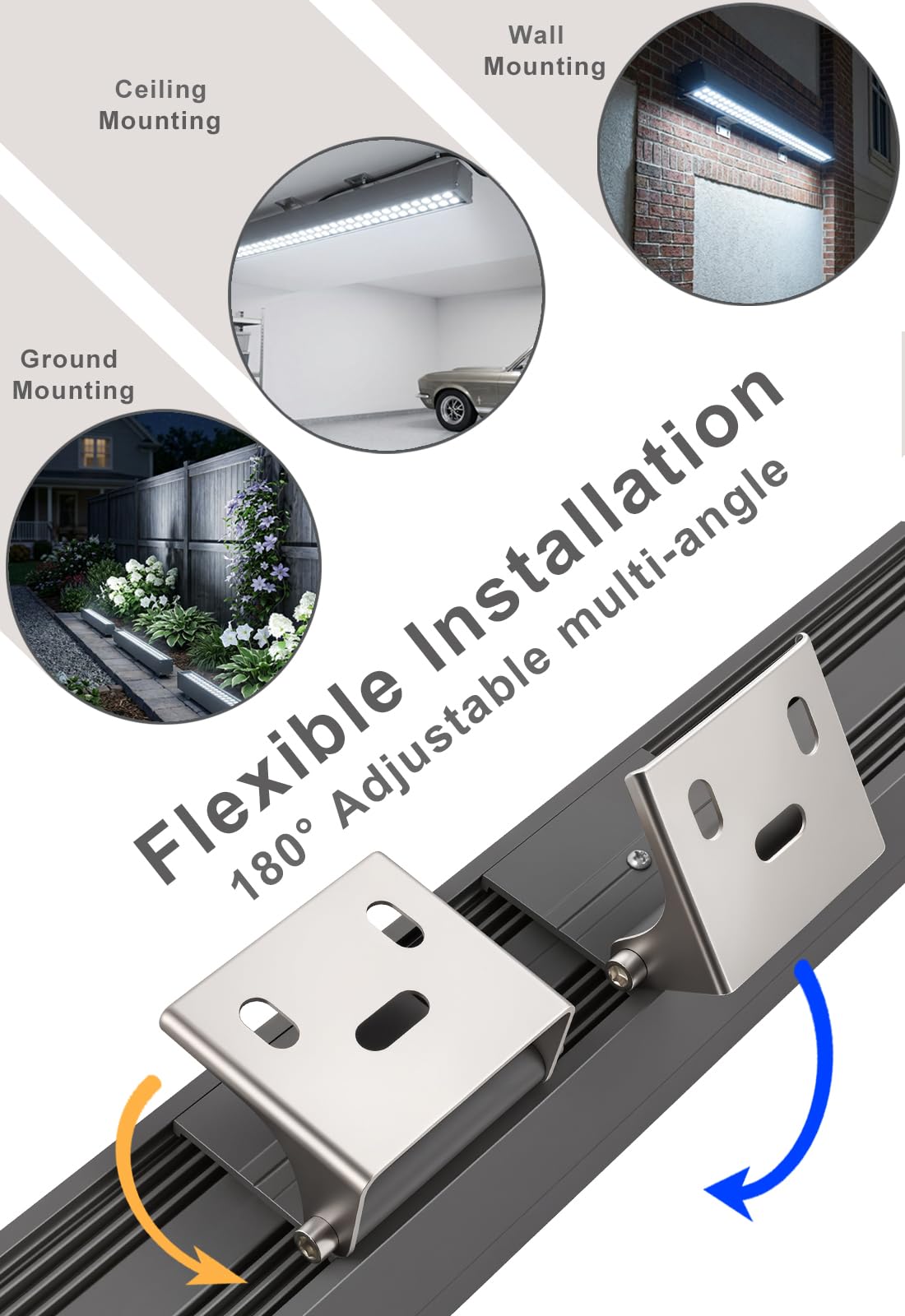 72W LED Wall Washer Lights- 40″ 8000LM 5000K Daylight White Linear Lights- IP65 Waterproof Outdoor Wall Washing Light- 120V Plug in LED Light Bar for Wall, Billboard, Commercial & Indoor Lighting