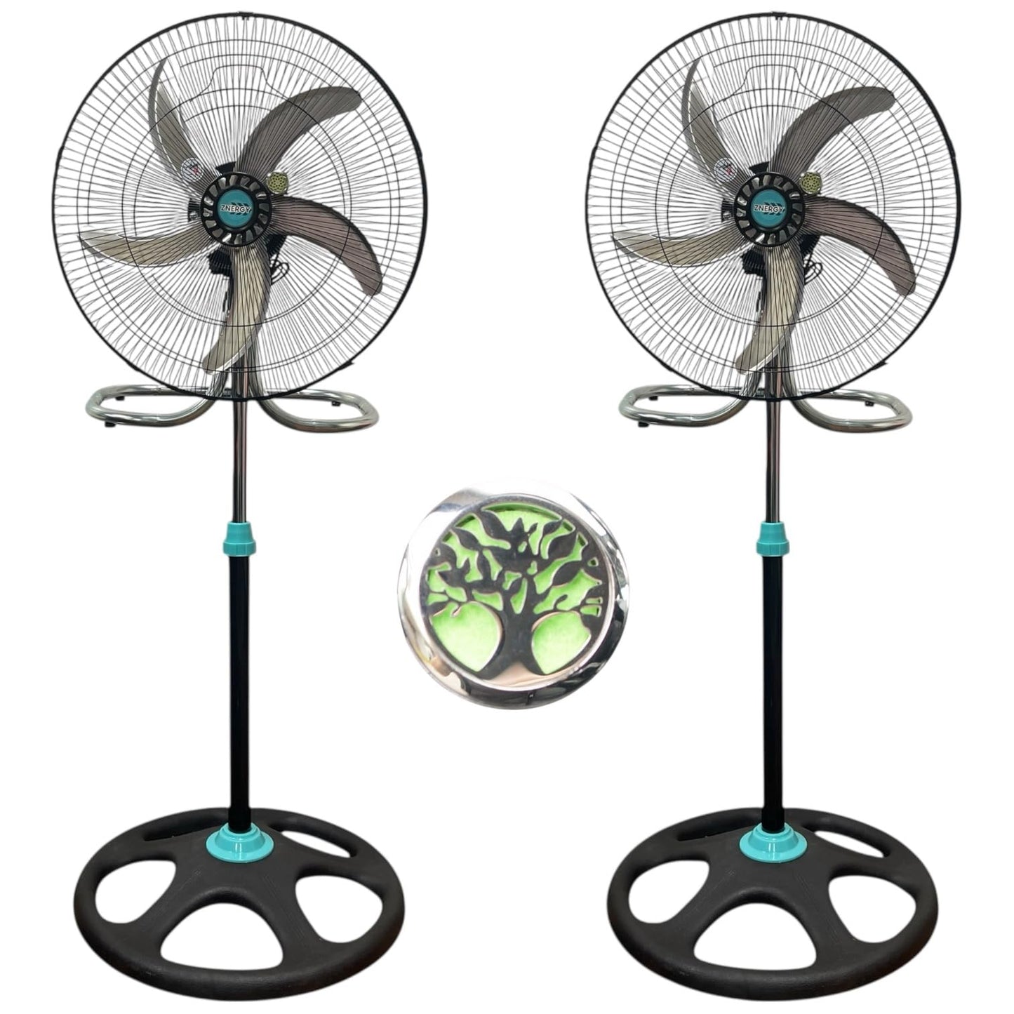 ZNERGY 2in1 Aromatherapy Diffuser Fan 2 Packs 18inch 2in1 Stand/Floor Fan Metal 5 Blades 3 Speeds Oscillation Adjustable Heights for Livingroom, Dining Room, Bedroom, Dorms, Garage and Kitchen