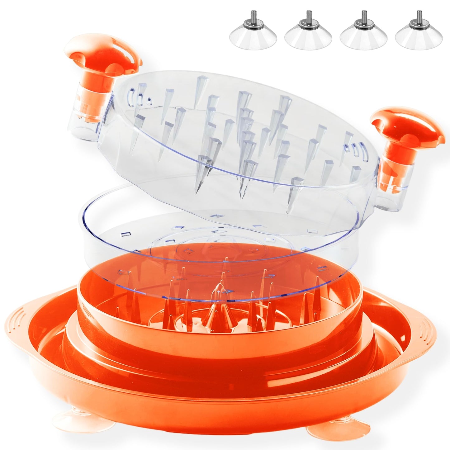 Large Chicken Shredder with Sucker Pad Holder,Strong Anti-Slip Strip,Nice size for shredding meat favorite kitchen gadget,removable piece in the middle for easy clean up,BPA Free, Heat Resistant