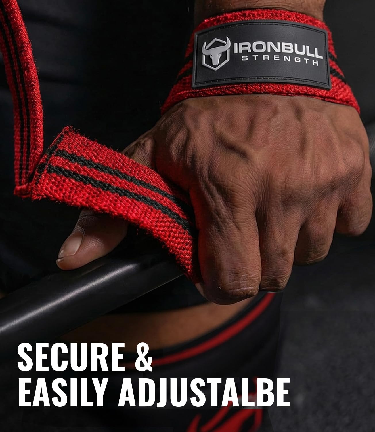 Lifting Wrist Straps for Weightlifting (1 Pair) – Padded Lifting Straps for Deadlifts, Powerlifting, Strength Training & Bodybuilding – Gym Straps for Men & Women (Red)