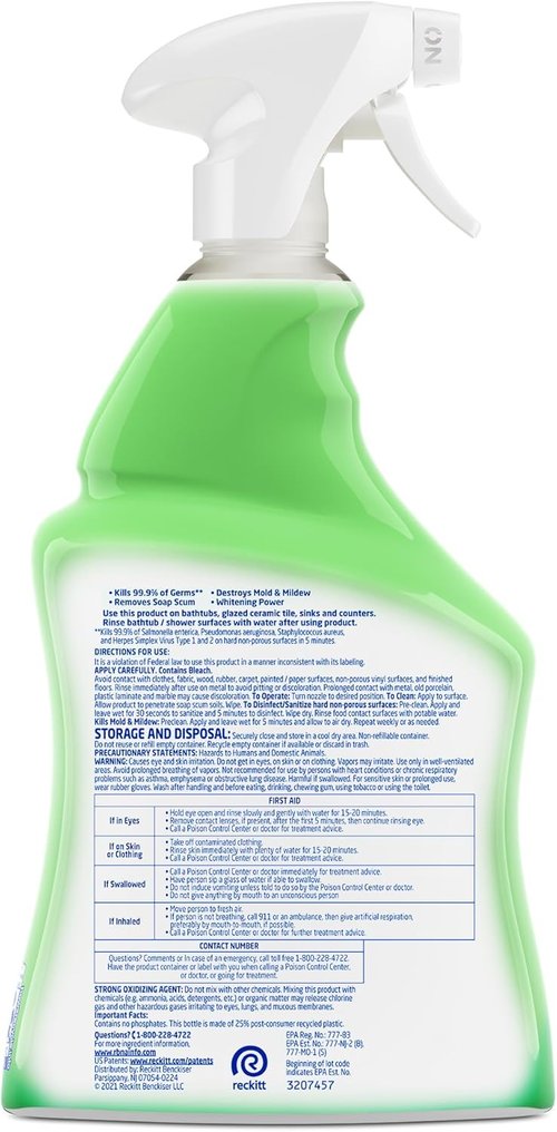 Lysol Multi-Purpose Cleaner - Sanitizing Disinfectant Spray with Bleach | 32oz for Kitchens & Bathrooms