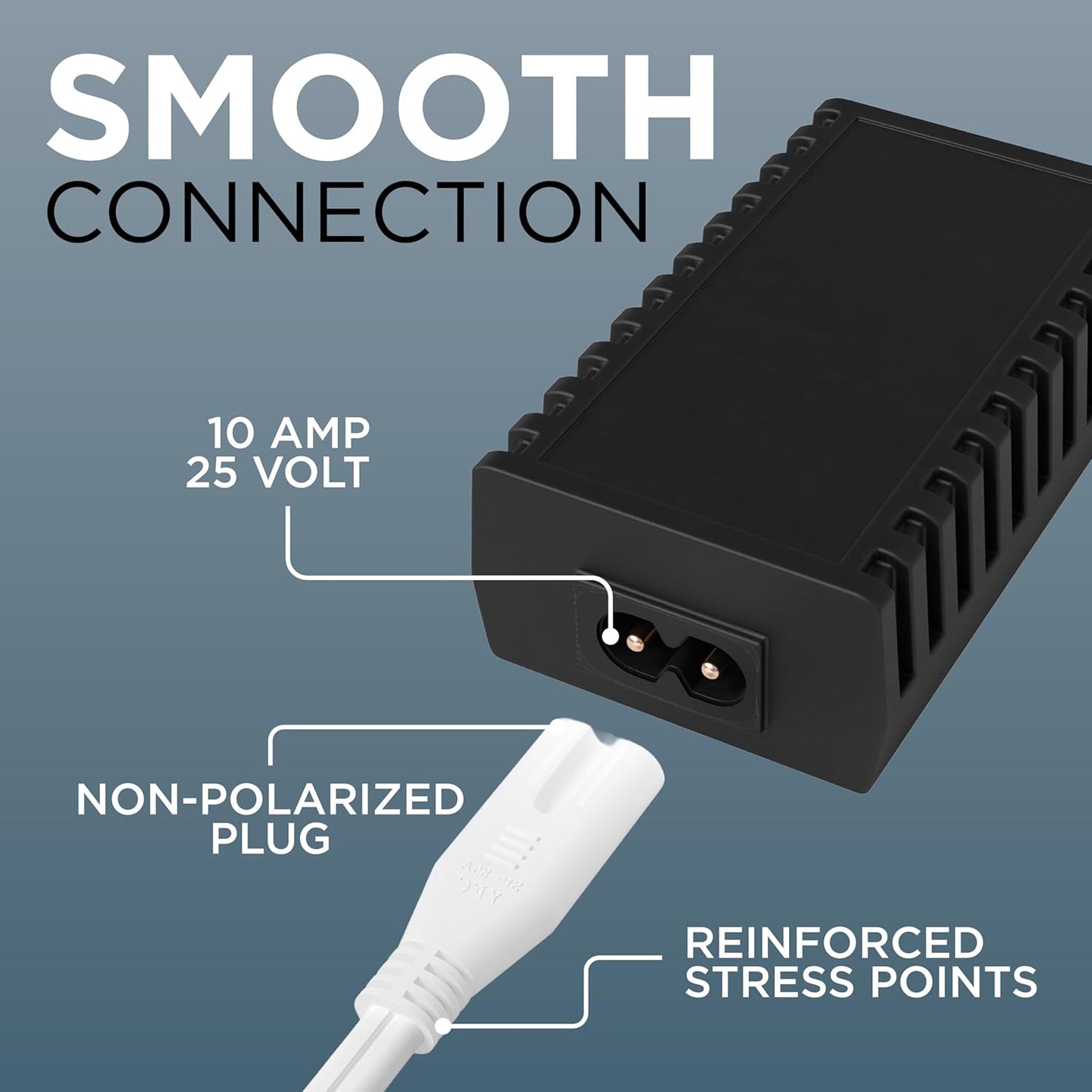 THE CIMPLE CO Figure-8 6 1-15P C7 C8 320 2-Prong 6 (1.8 White Power Cord FT - Non-Polarized Cord for Satellite, CATV