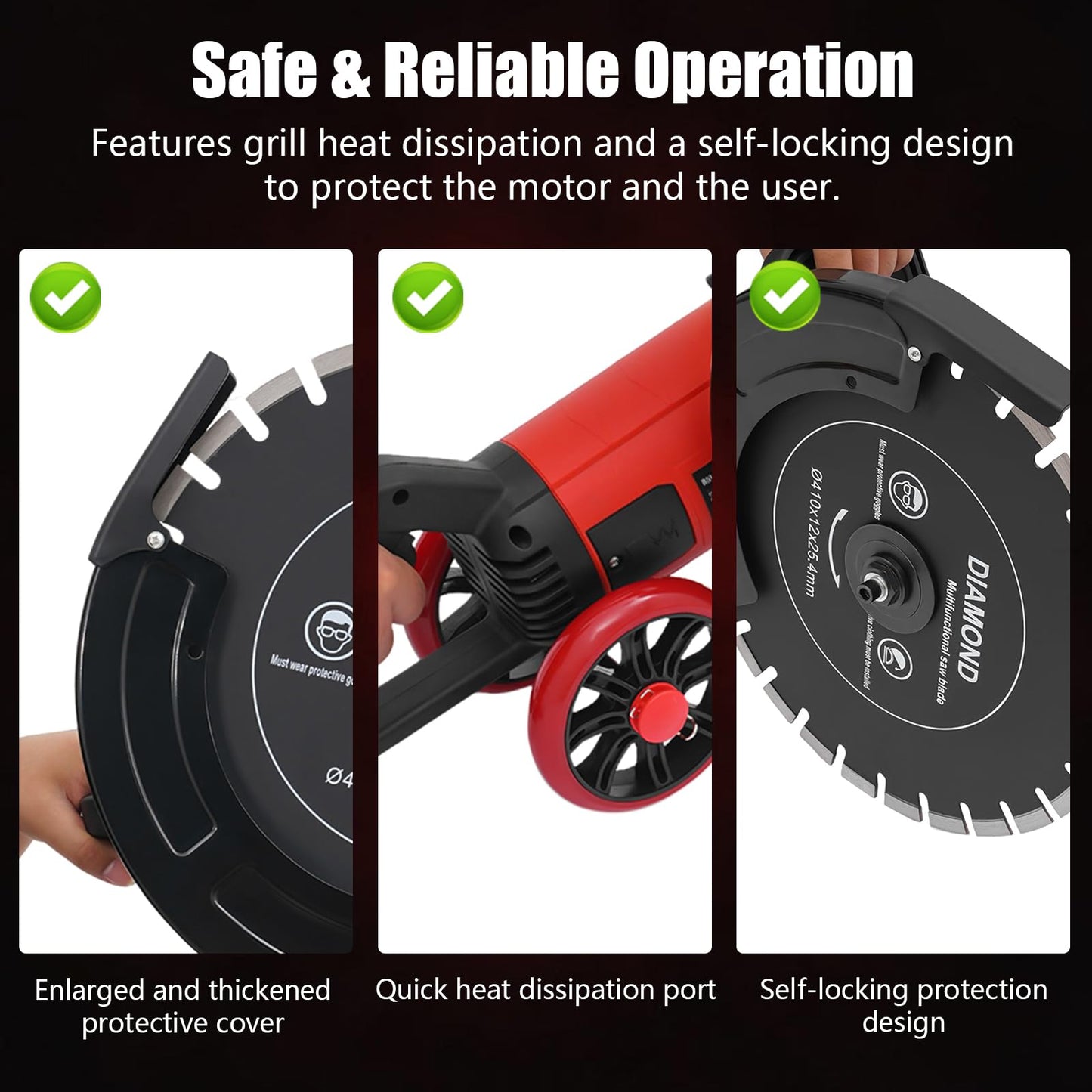 Electric Concrete Saw, 16" Wet/Dry Disk Saw Cutter 4000W Circular Concrete with Water Line, Water Pump and Blade 6.5" Cutting Depth for Stone, Brick, Porcelain, Concrete