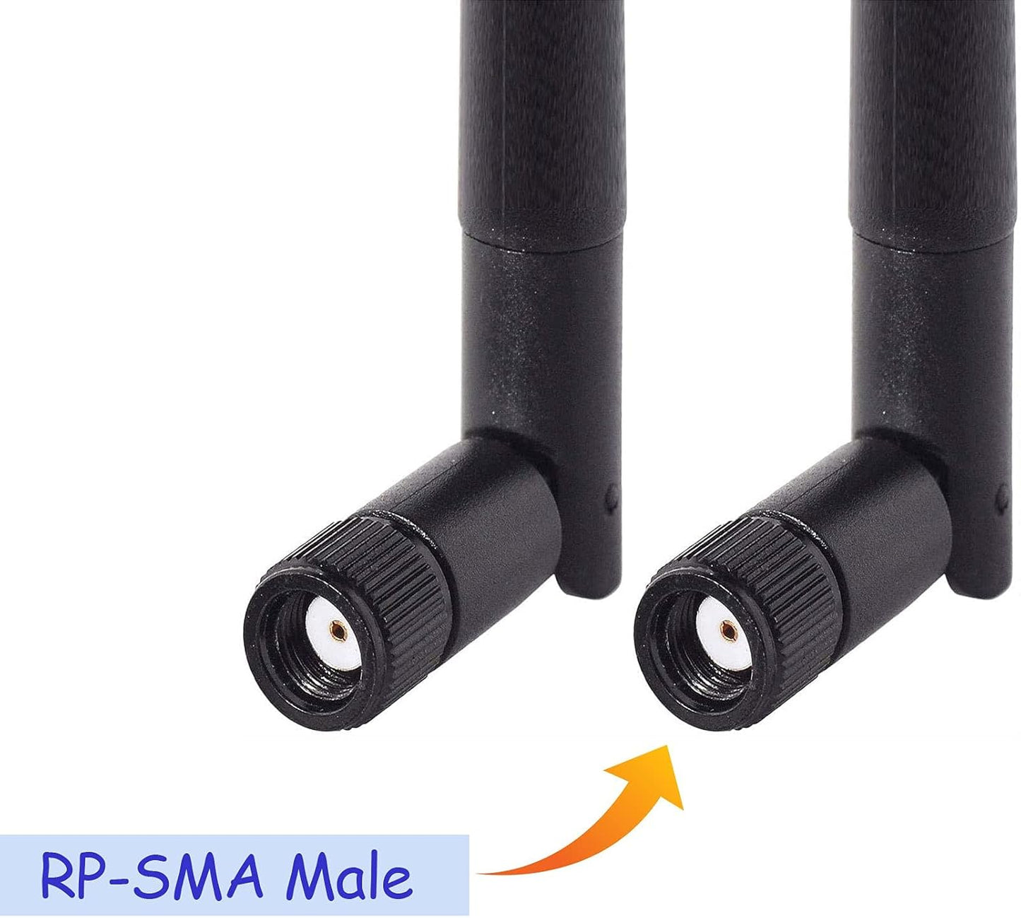 BINGFU 2.4GHz 5GHz 5.8GHz 3dBi (2-Pack) Dual Band WiFi MIMO RP-SMA Male Bluetooth Antenna for PC Computer WiFi Router