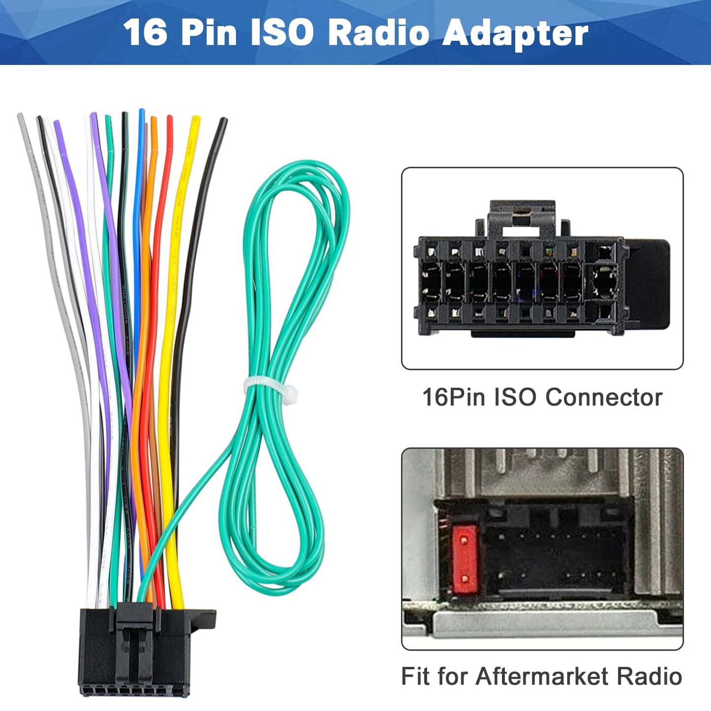 16-Pin Pioneer Car Radio Wiring Harness - Compatible with DEH, AVH, AVIC Models