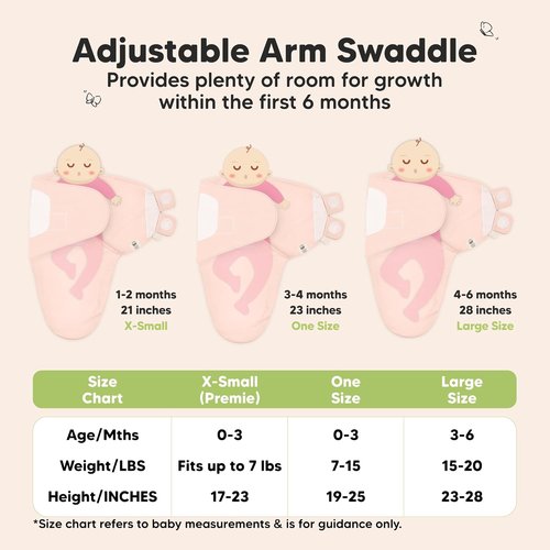 3-Pack Organic Baby Swaddle Sleep Sacks - Soft & Snug Swaddles for Newborns 0-3 Months | Angelic Color