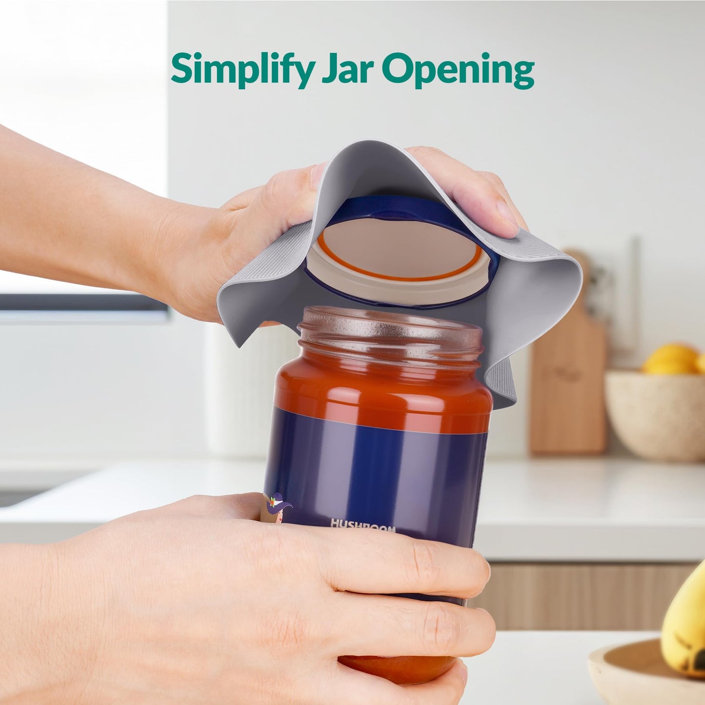 NIHOME Silicone Jar Opener – 6 Inch Large Anti-Slip Grip Pads, Premium 100% Food-Grade Silicone, Stylish Designer Colors, Multi-Purpose Heat-Resistant Mat & Coaster, Set of 4