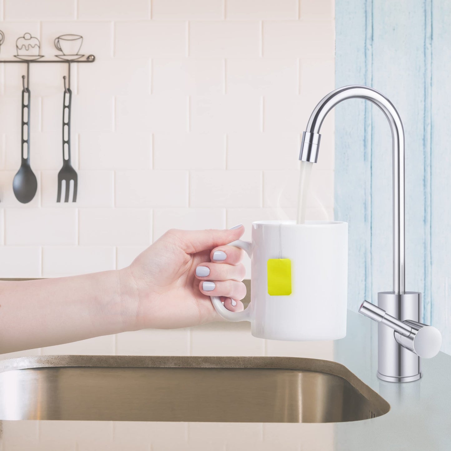 American Standard ASH-210 Hot Water Dispenser, Includes Polished Chrome Single Handle Faucet 1300 Watts, 110v
