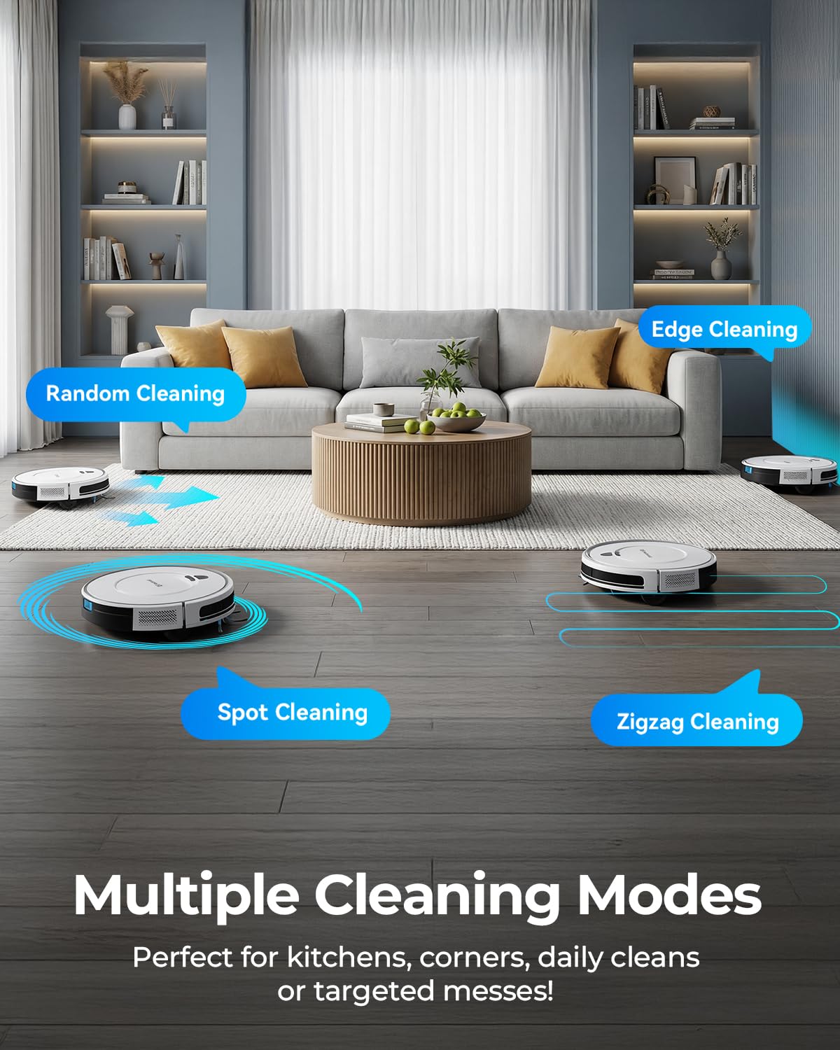 Redroad Robot Vacuums,10KPa Robotic Vacuum Cleaner with Mapping,Lidar Navigation&Obstacle Avoidance,150mins Robot Vacuum with App/Alexa/Remote,Tangle-Free Pet Hair,Self-Charging (White)