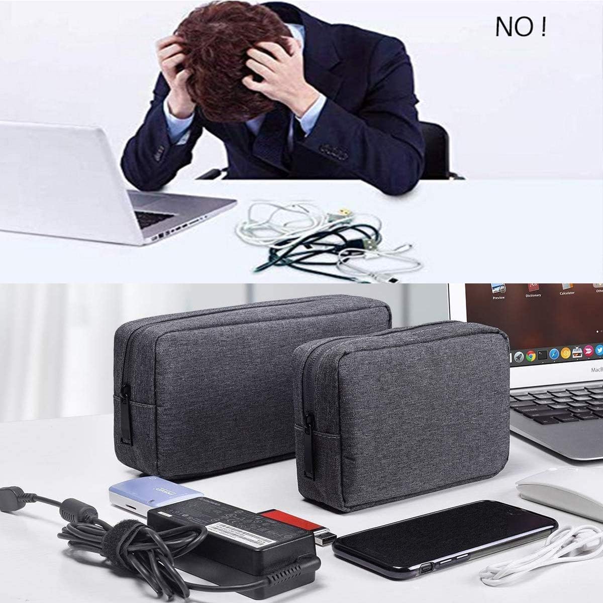 dealcase Electronics Accessories Case, Durable Small Electronics Accessories Storage Bag Compatible Laptop Charger