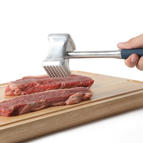 Calphalon Edge Stainless Steel Multi-Sided Meat Tenderizer w/Thermoplastic Rubber Handle - Navy Blue