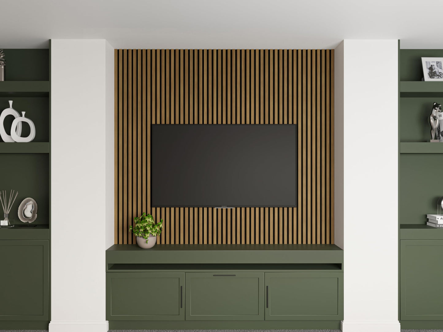 Dogberry 2 Pack Acoustic Wood Wall Panels, Decorative Soundproof Panels for Walls and Ceiling,n, 3D Slat Wood Wall Panels (94.49” x 25.4” Total Coverage, Natural Oak),