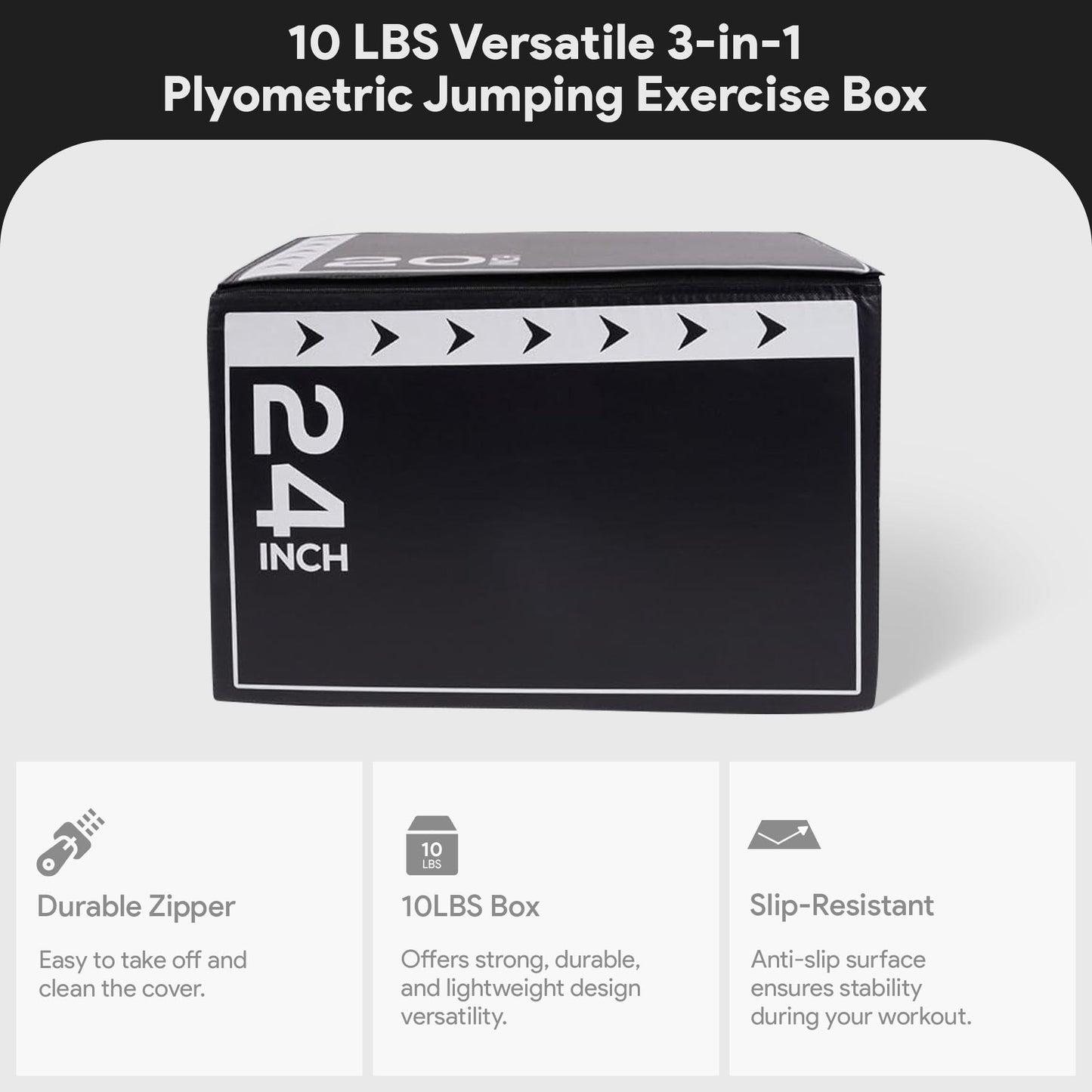 BalanceFrom 3-in-1 Foam Plyometric Jump Box for Home Gym with Multiple Height Options – Versatile Plyo with Non-Slip Surface for Strength, HIIT, Step-Ups, and Agility Training