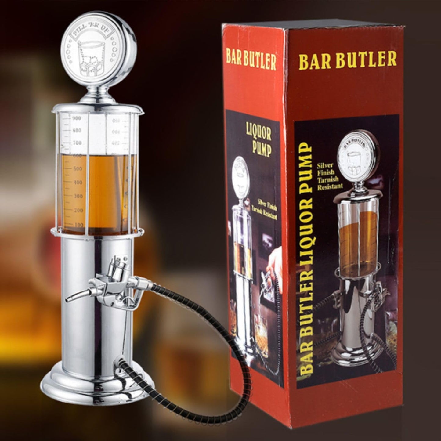 bangminda Liquor Dispenser,Beer Tower,Gas Pump for Drinks, Pump Liquor Dispenser, 1000cc Single Gun Beer Dispenserfor Scotch, Vodka, Cocktails, Non-Alcoholic Drink and More, large, Clear