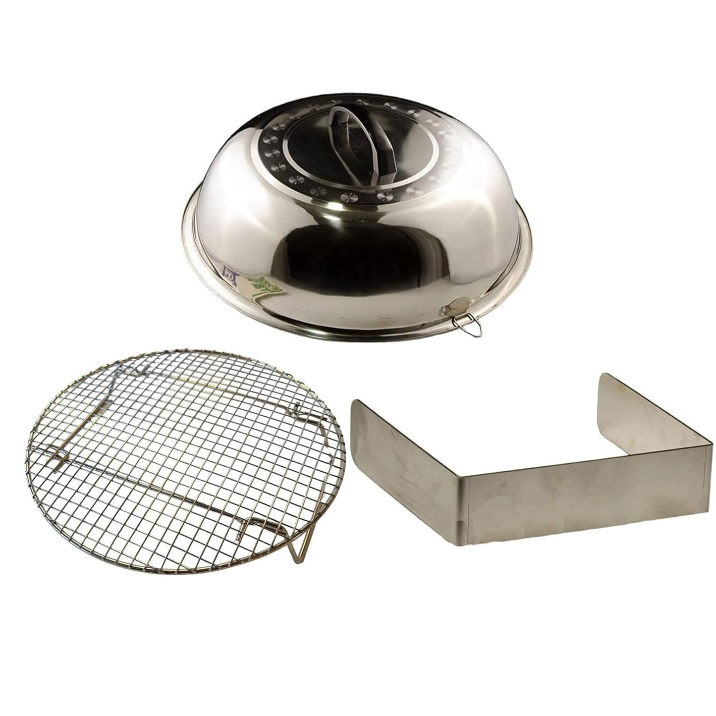 TEMBOTUSK Skottle Grill Accessory Kit, 3 Piece, Lid, Steam Tray, Wind Guard