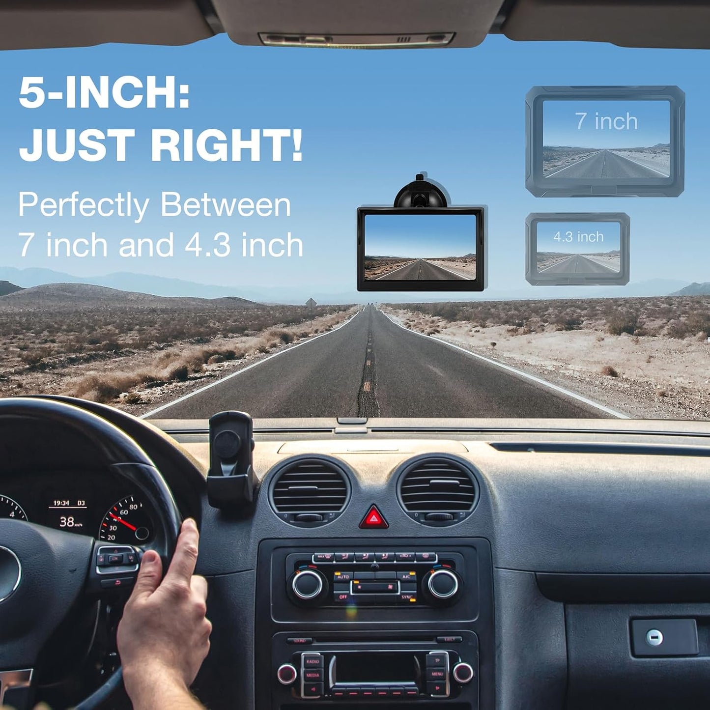 Chuanganzhuo 5 Inch 12V/24V, (5 Inch) Backup Camera Monitor Only - HD Image Back up Camera Screen for Cars Trucks SUVs