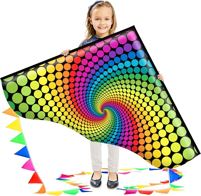 Xida Kites for Kids Ages 4-8, Large Kite for Adults, Easy to Fly Beach Kites with Handle and String,Perfect for Beginners,Beach,and Outdoor Flying Fun