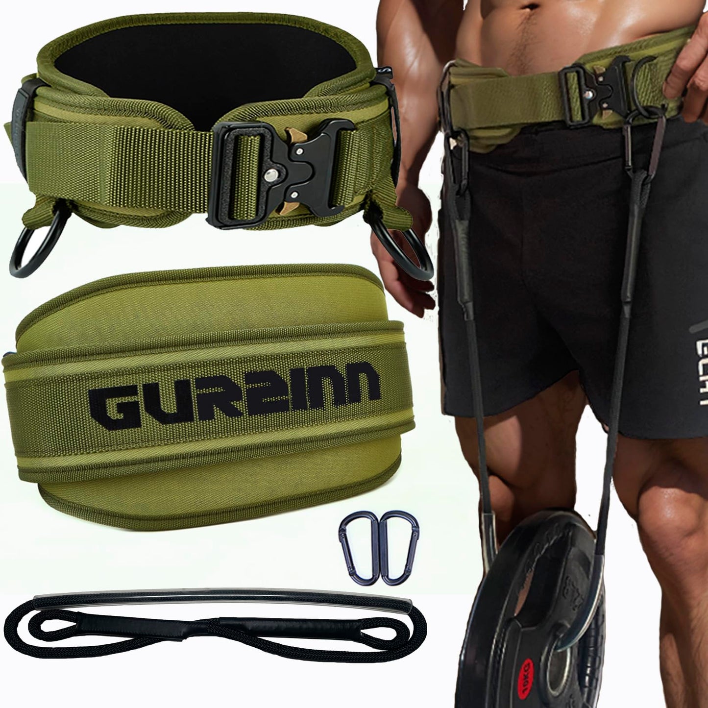 Weight Lifting Belt with Quick Lock & 39.37" Dip Rope | 2-in-1 Dip Belt for Squat, Pull Up, Deadlift | Heavy Duty 400 LBS Gym Belt for Men & Women