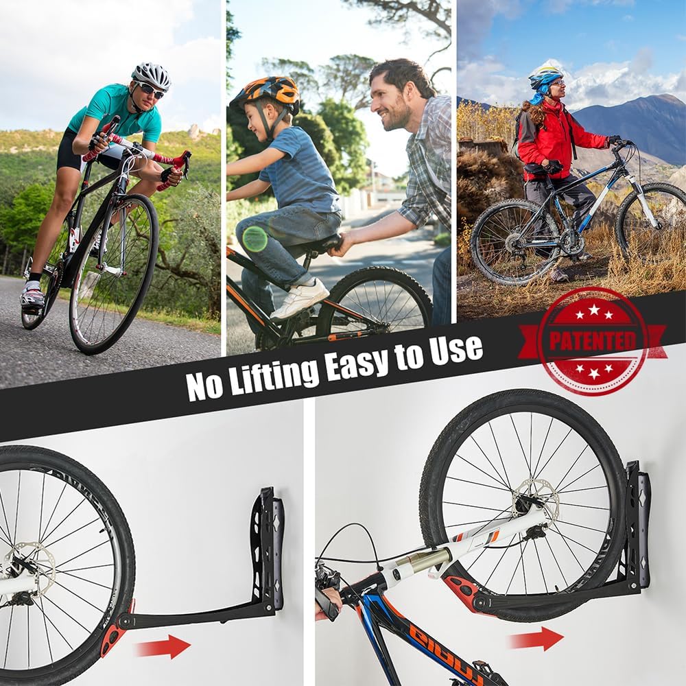 Ultrawall BIKEPAL Swivel Bike Rack - Effortless Wall-Mounted Storage for Home & Garage