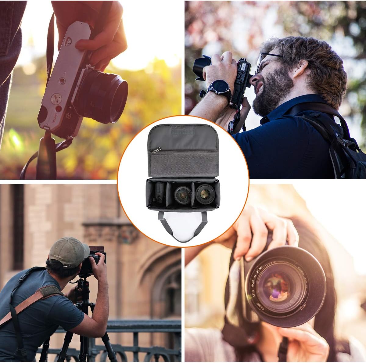 Waterproof and Shockproof Foldable Camera Insert Bag for Canon & Nikon
