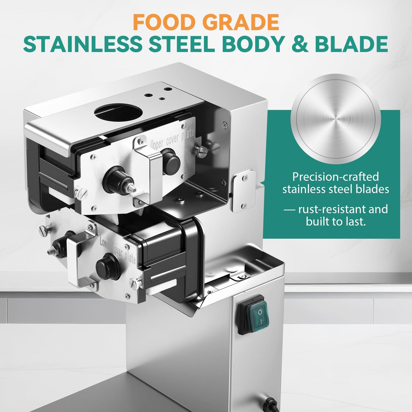 Newhai Commecial 2.3mm Spring Onion Shredder, Electric Scallion Shallot Vegetable Shredder 110volt for Chili Green Beans Garlic Shoots Celery Home & Restaurant