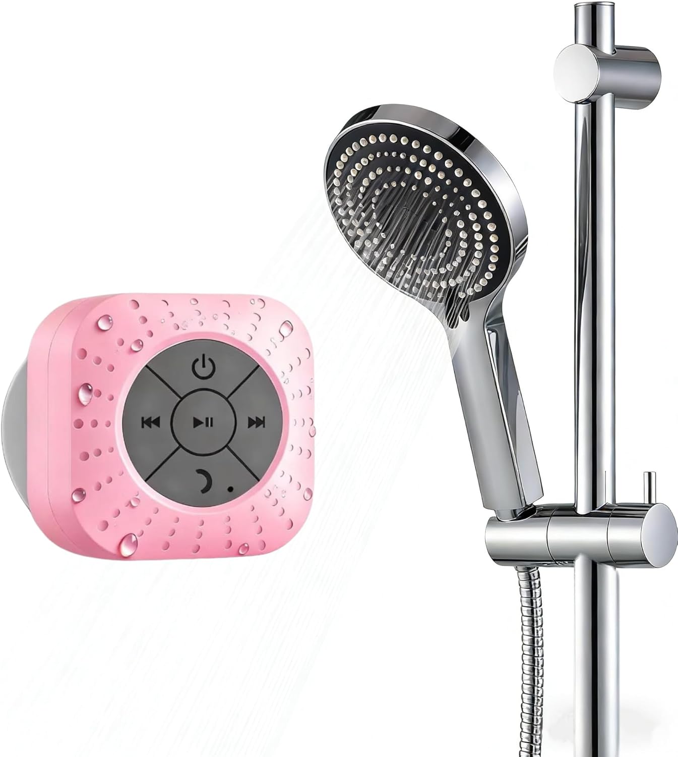 Bizooth Bluetooth Shower Speakers, Suction Cup Mic for Bathroom, Portable Small Wireless Speaker for Outdoor Party