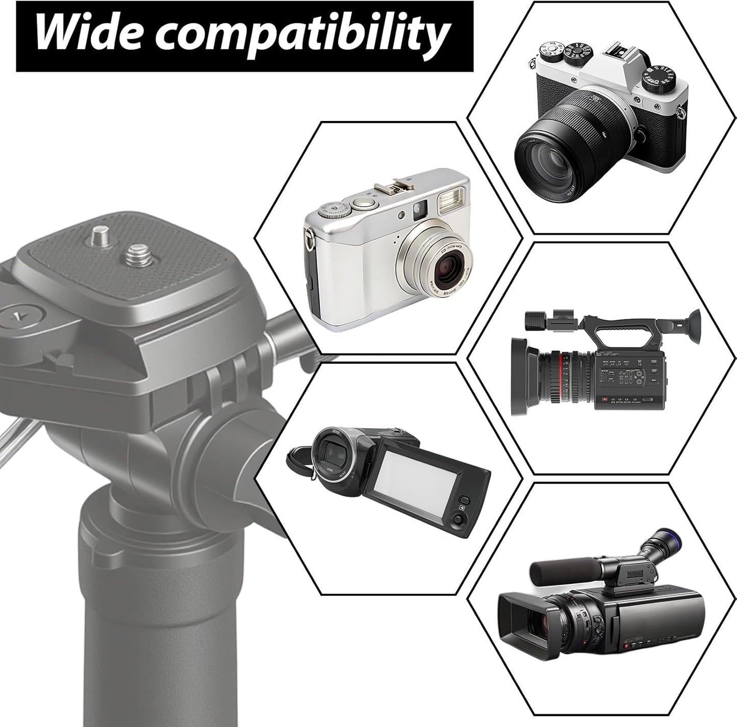 Alrhso 2 Pack 63x48mm Camera Quick Release Plate Universal Tripod Quick Release Plate Camera Mount Adapter Replacement