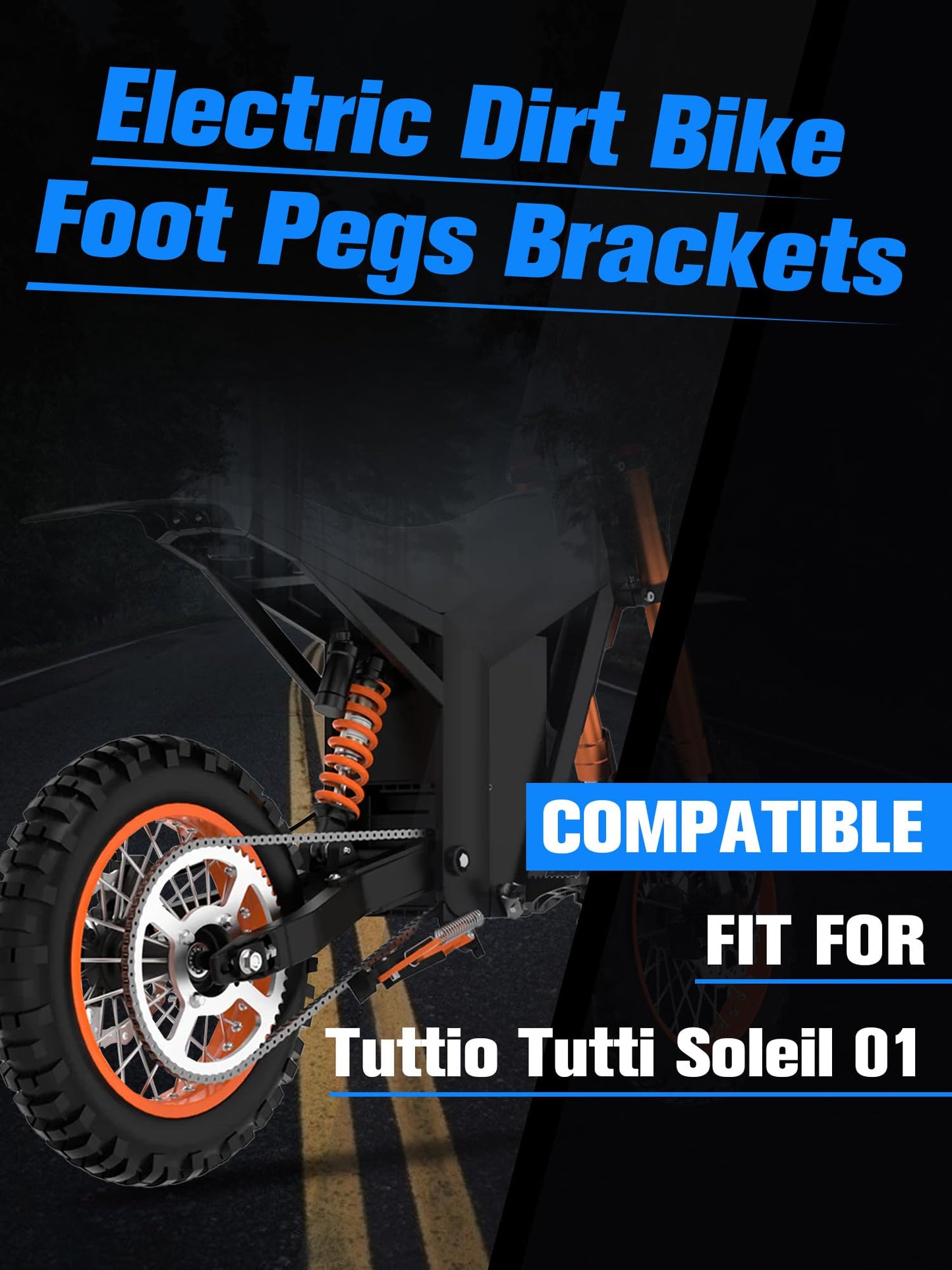 IUVWISN Electric Dirt Bike Foot Pegs Bracket Holder Footpegs Mount CNC Compatible Fit for Tuttio Tutti Soleil 01