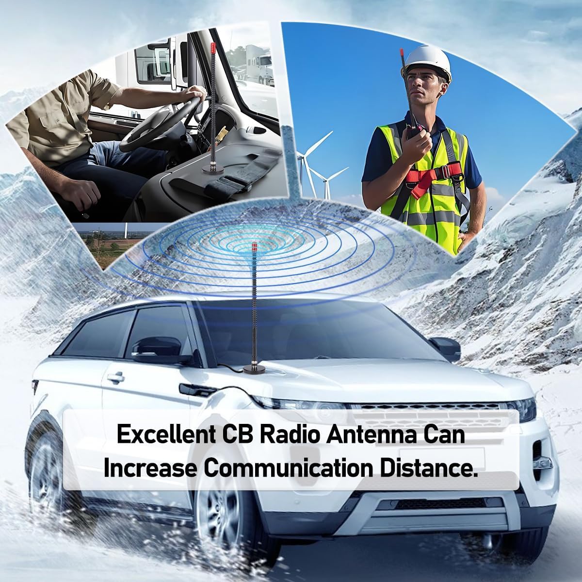 Arridioter 27MHz PL259 CB Radio Antenna Magnetic Mount Whip Soft CB Antenna Kit with BNC Male Adapter Compatible
