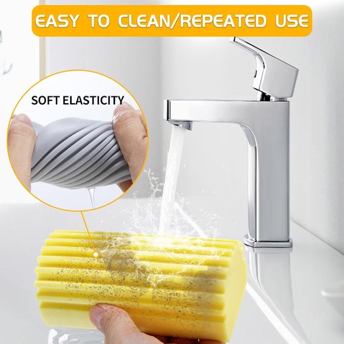 COBETE Damp Clean Duster Sponge - Reusable Magic Eraser for Household Cleaning | 4-Pack Multi-Color Set