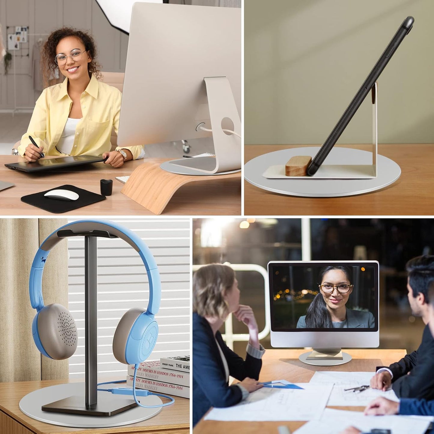 360 Rotation Monitor Swivel Base - Computer Screen Monitor Stand Flat Panel Turntable Rotating Swivel Base for Mac