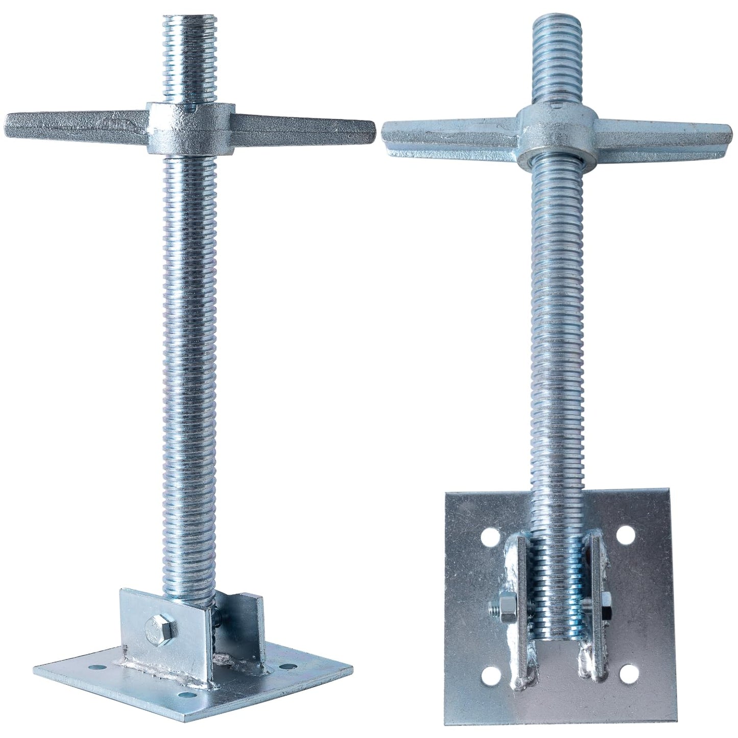 BGTLGIO 4 Pack Adjustable Leveling Scaffold Jacks, 6000 Lbs Load Capacity, Swivel Screw Jacks with Base Plate for Baker-Style Scaffolding