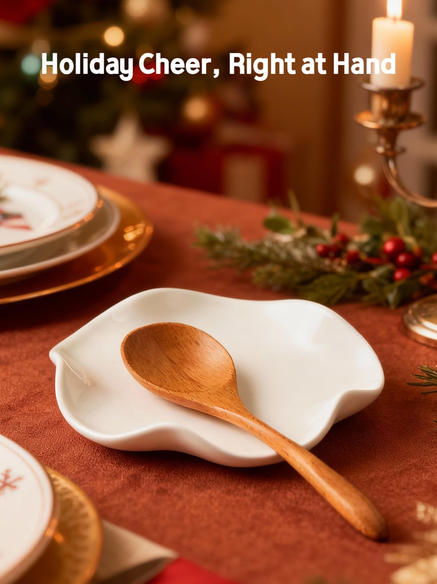 Miamolo Cute Spoon Rest for Stove Top, Ceramic Spoon Holder for Kitchen Counter, 5.3 Inches Coffee Spoon Holder Utensil Rest for Kitchen Gadget Cooking Gift Housewarming Wedding,Kitchen Decor, White