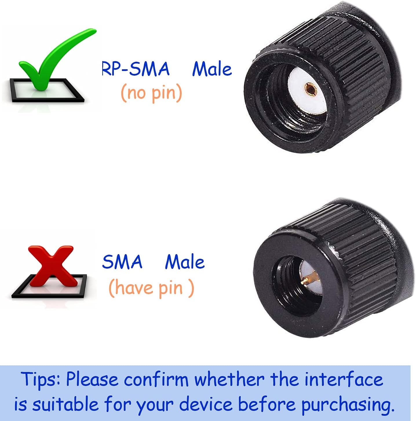 BINGFU 2.4GHz 5GHz 5.8GHz 3dBi (2-Pack) Dual Band WiFi MIMO RP-SMA Male Bluetooth Antenna for PC Computer WiFi Router
