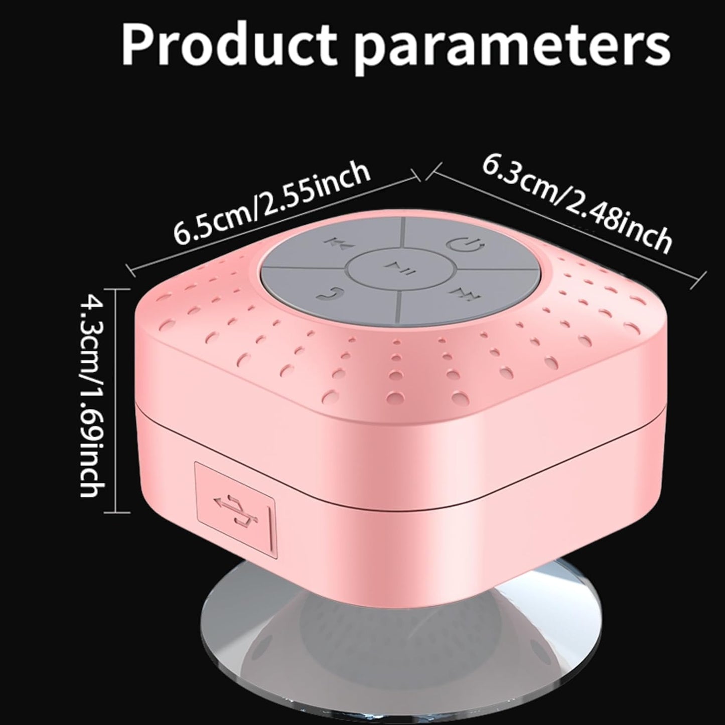 Bizooth Bluetooth Shower Speakers, Suction Cup Mic for Bathroom, Portable Small Wireless Speaker for Outdoor Party