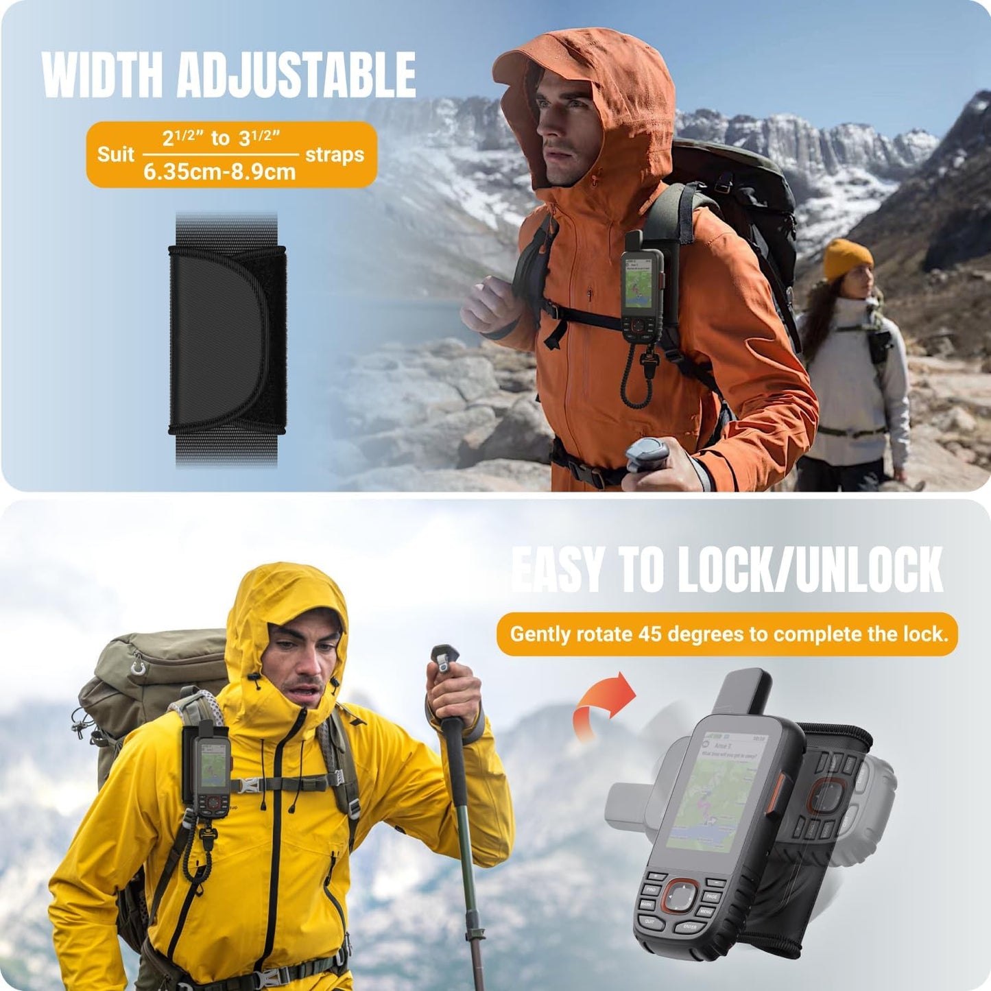 TUSITA Backpack Tether Accessory Compatible for Garmin Handheld eTrex GPSMAP Rino Series - GPS System Accessories
