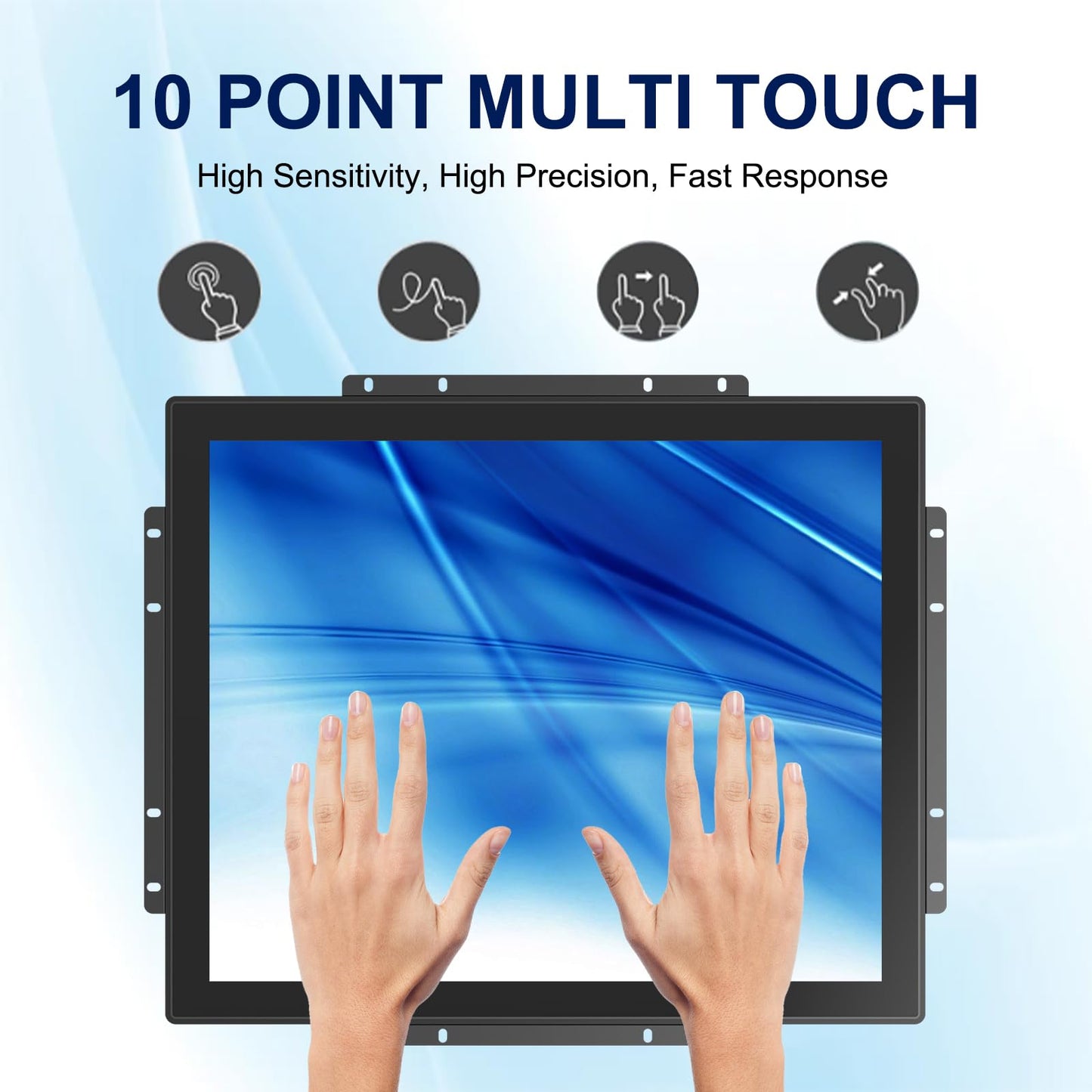 Bosunre 17 Inch Open Frame Design Touch Screen Monitor Display with VESA & Rear Mounting Bracket for Kiosk Industrial Automation Retail Self-Service